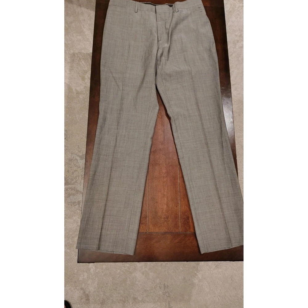 Burberry London Mens Grey Textured Flat Front Dress Trousers Pants Size 54R